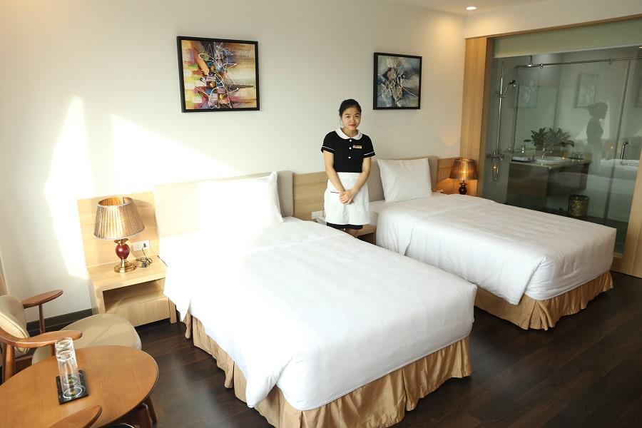 Ha Huy Hotel Ha Tinh Bagian luar foto
